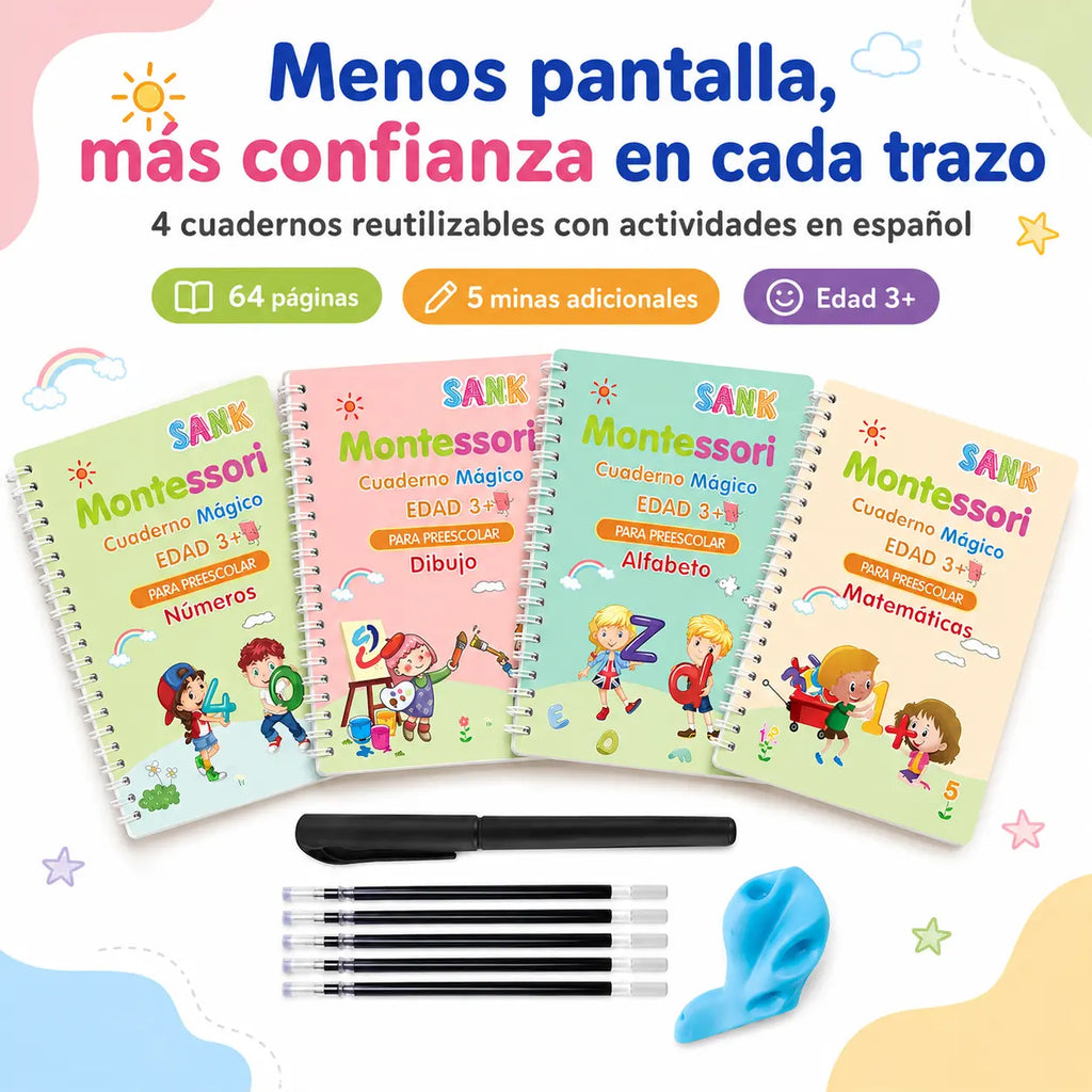 Set De 4 De Libros Magicos Caligrafia reutilizable™