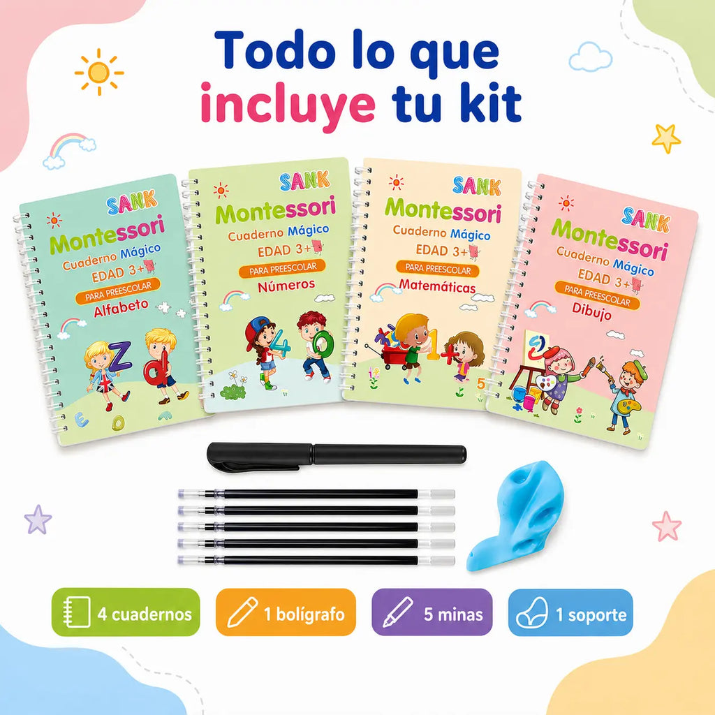 Set De 4 De Libros Magicos Caligrafia reutilizable™
